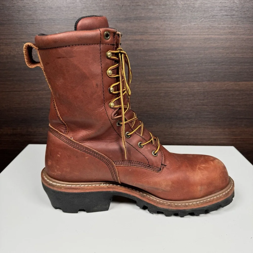 Red Wing 217 Waterproof Logger Boots Men's 10 EE - Brown Leather - Soft Toe